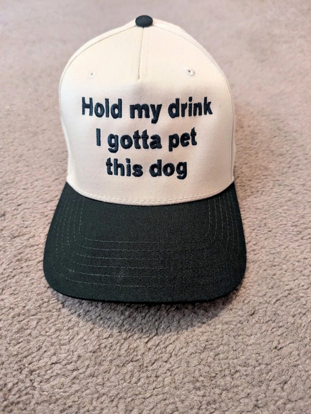 OTTO Graphic Adjustable Baseball Cap in White & Black Like New